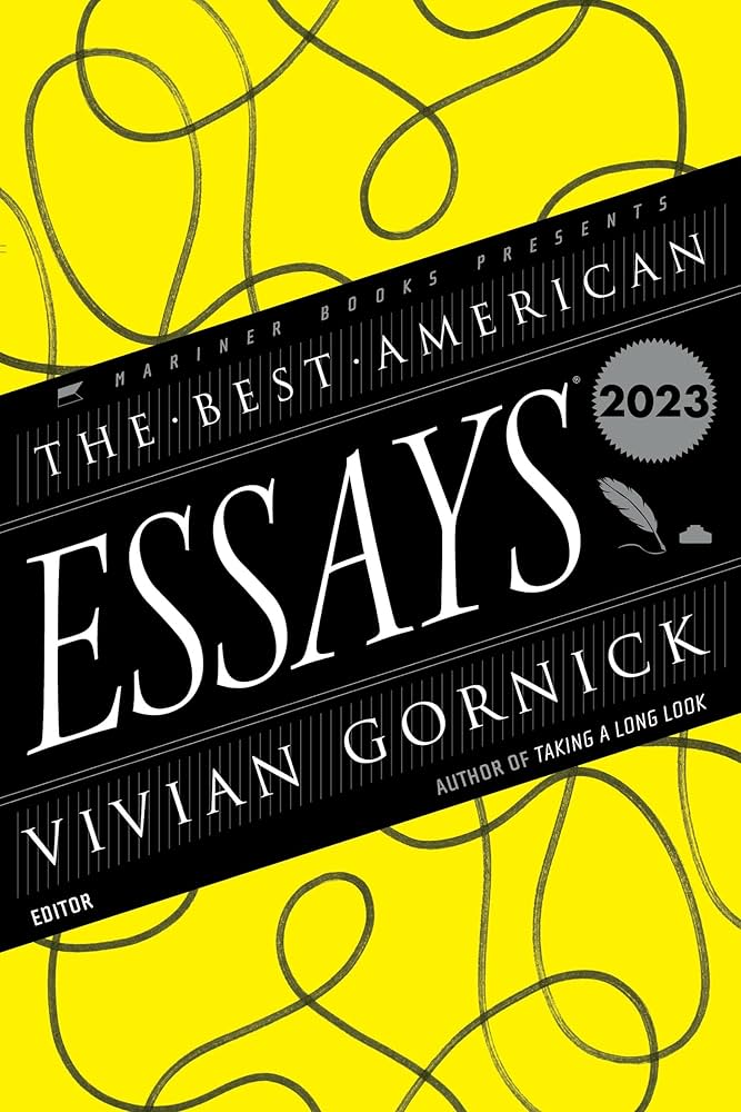 A book cover with the title and editor's name in a black banner diagonally across a bright yellow background with curvy doodles in black marker