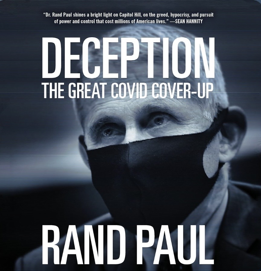 An audiobook cover with the title, subtitle, and author's name in white lettering over a black and white headshot of Anthony Fauci wearing a black mask, with the photo containing many horizontal black lines to make it appear as though the photo was taken of an image on an old television screen
