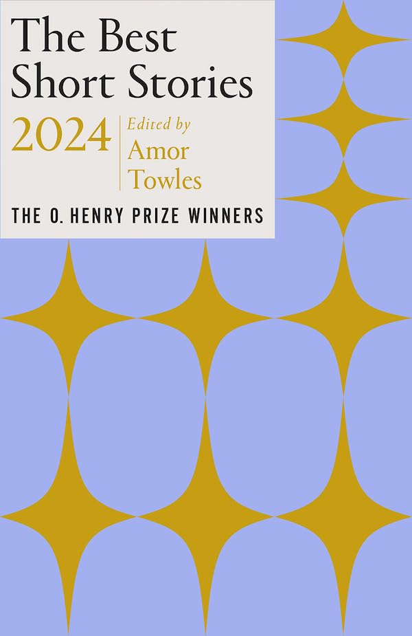 A book cover with the title and editor's name in a white block in the upper left corner with the remainder being a geometric pattern of gold four-pointed stars on a background of lavender