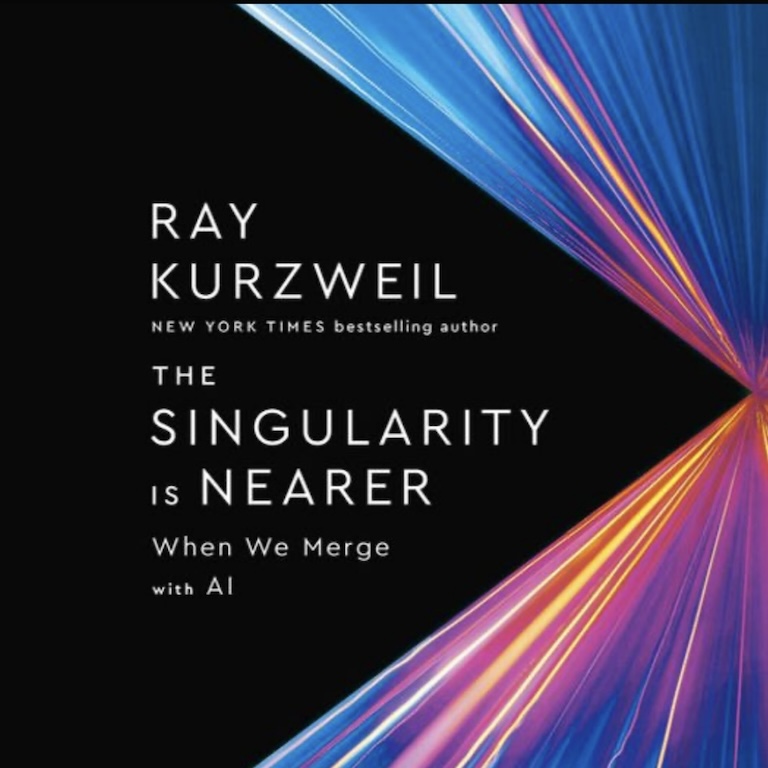 A book cover with a black background and the title, subtitle, and author's name in white lettering on the left, and multicolored rays of light radiating upward and downward from a point on the right